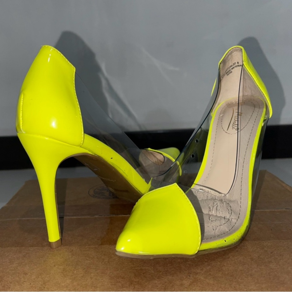 Ann Michell Neon Yellow Heels